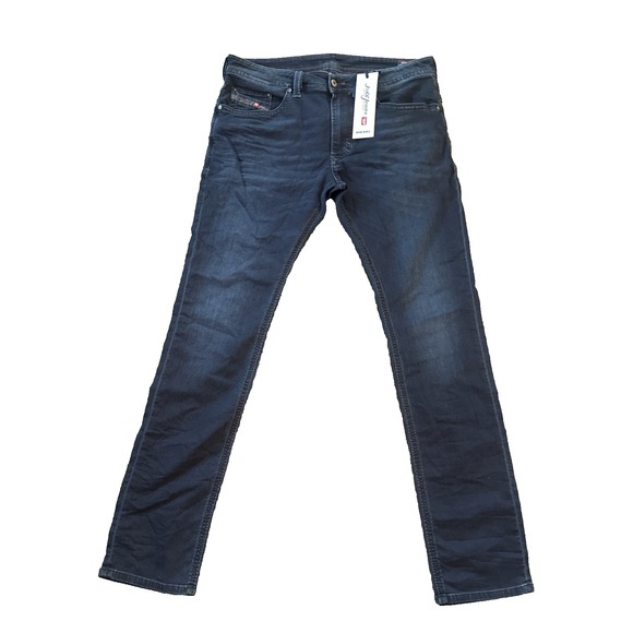 DIESEL Jogg Jeans Mens 32 Thaver Dark Blue Denim 5 Pocket Slim Stretch 33 Inseam - Picture 1 of 15
